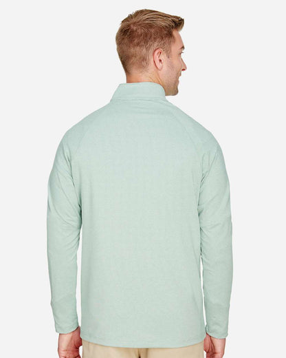 Devon & Jones Men's CrownLux Performance® Clubhouse Micro-Stripe Quarter-Zip Pullover DG480 #colormdl_Kelly Green