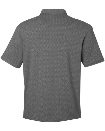 Devon & Jones Men's Crownlux Performance® Geo Polo DG101 #color_Graphite/ Silver