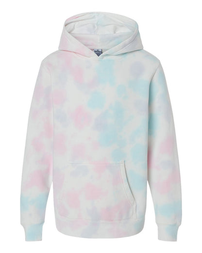 Independent Trading Co. Youth Midweight Tie-Dyed Hooded Sweatshirt PRM1500TD #color_Tie Dye Cotton Candy