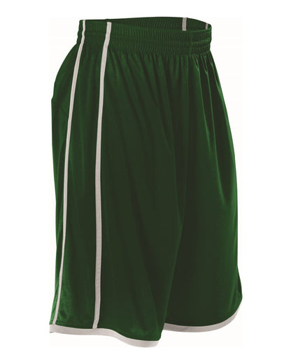 Alleson Athletic Women's Basketball Shorts 535PW #color_Forest/ White