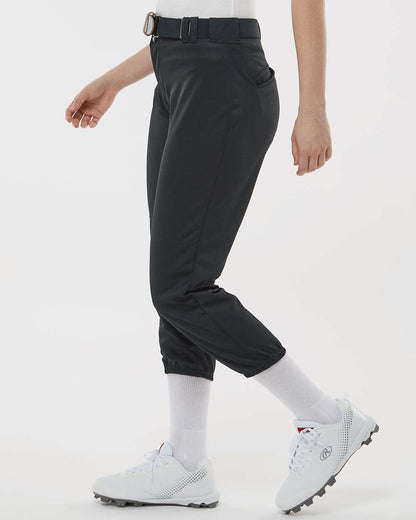 Alleson Athletic Women's Belt Loop Fast-Pitch Pants 605PBW #colormdl_Black