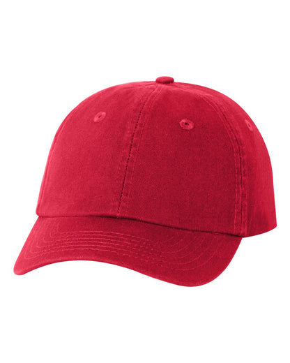 Valucap Youth Small Fit Bio-Washed Dad Hat VC300Y #color_Red