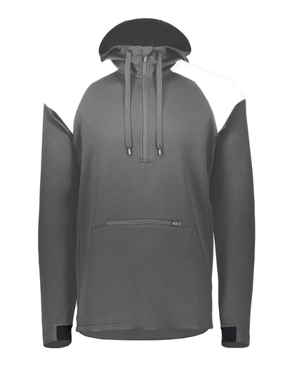 Holloway Men's Limitless Quarter-Zip Hooded Pullover 222584 #color_Carbon/ White