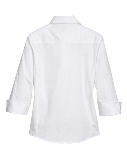 Devon & Jones Women's Perfect Fit™ Three-Quarter Sleeve Stretch Poplin Dress Shirt DP625W #color_White
