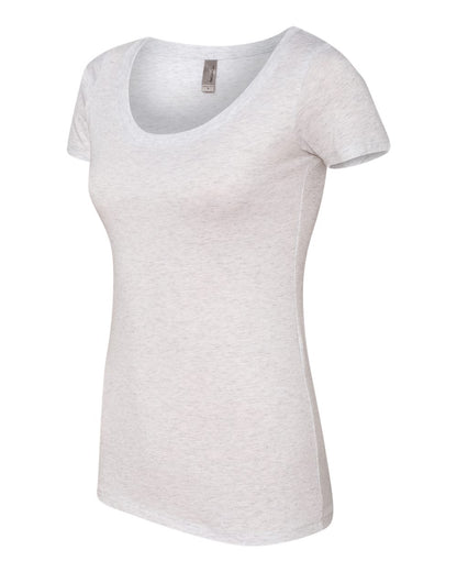 Next Level Women’s Triblend Scoop Neck T-Shirt 6730 #color_Heather White