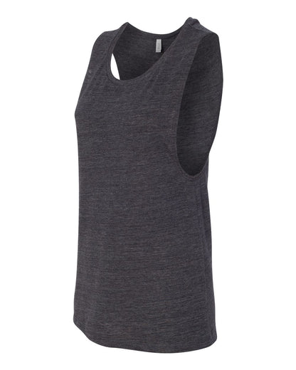 BELLA + CANVAS Women's Flowy Scoop Muscle Tank 8803 #color_Charcoal Black Slub