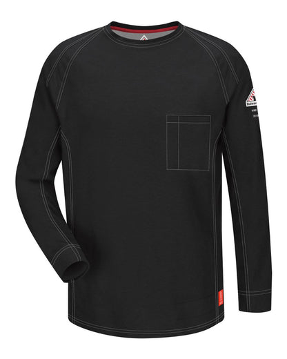 Bulwark Flame Resistant Long Sleeve Shirt - Tall Sizes QT32T #color_Black