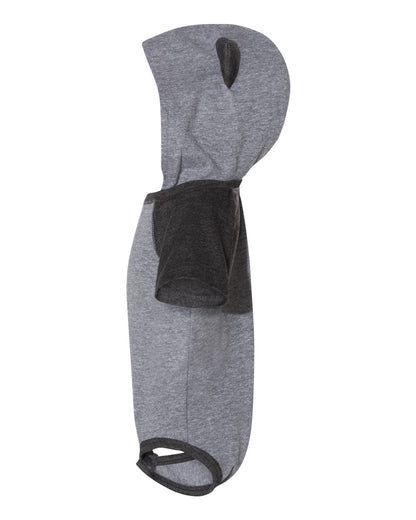 Rabbit Skins Infant Fine Jersey Raglan Bodysuit with Hood & Ears 4417 #color_Granite Heather/ Vintage Smoke