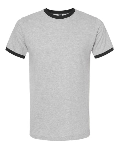 Tultex Fine Jersey Ringer T-Shirt 246 #color_Heather Grey/ Black