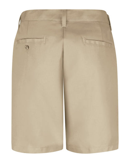 Red Kap Women's Plain Front 8" Shorts PT27 #color_Tan