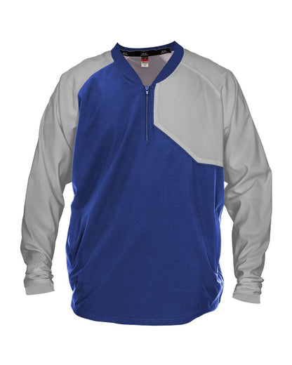 Alleson Athletic Field Batters Jacket 3JLS21A #color_Royal/ Grey