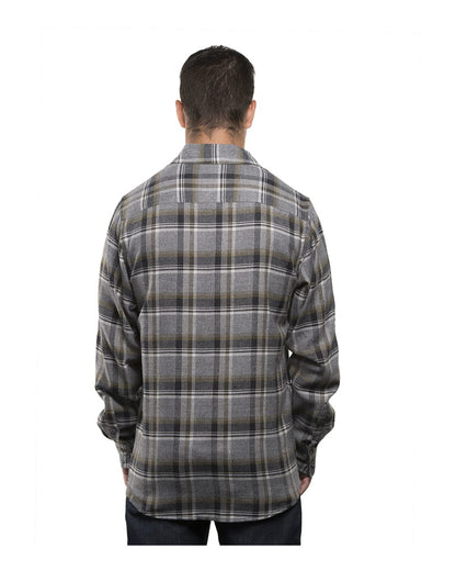 Burnside Yarn-Dyed Long Sleeve Flannel Shirt 8210 #color_Grey Olive