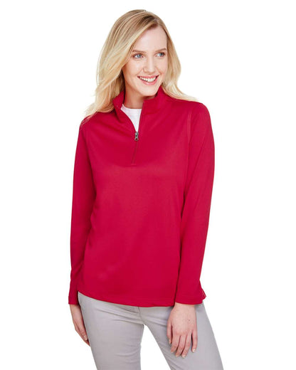 Harriton Women's Advantage Snag Protection Plus Quarter-Zip Pullover M748W #colormdl_Red