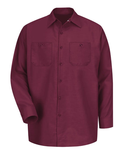 Red Kap Men's Tall Industrial Long Sleeve Work Shirt SP14T #color_Burgundy