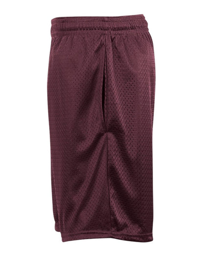 Badger Pro Mesh 9" Shorts with Pockets 7219 #color_Maroon