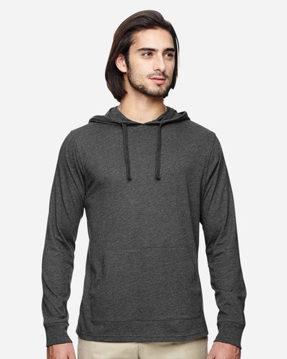 econscious Unisex Eco Jersey Pullover Hooded Long Sleeve T-Shirt EC1085 #colormdl_Charcoal/ Black