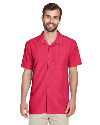 Harriton Men's Barbados Textured Camp Shirt M560 #colormdl_Parrot Red