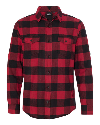 Burnside Yarn-Dyed Long Sleeve Flannel Shirt 8210 #color_Red/ Black Buffalo