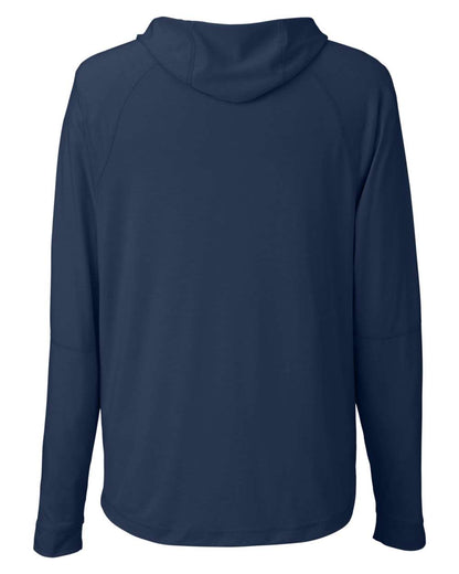 North End Unisex JAQ Stretch Performance Hooded Long Sleeve T-Shirt NE105 #color_Classic Navy