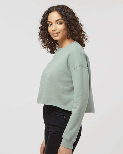 Independent Trading Co. Women's Lightweight Crop Crewneck Sweatshirt AFX24CRP #colormdl_Sage