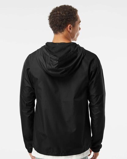 Independent Trading Co. Men's Lightweight Windbreaker Full-Zip Jacket EXP54LWZ #colormdl_Black
