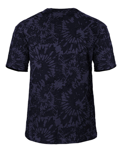 Badger Men's Tie-Dyed Tri-Blend T-Shirt 4975 #color_Navy Tie-Dye
