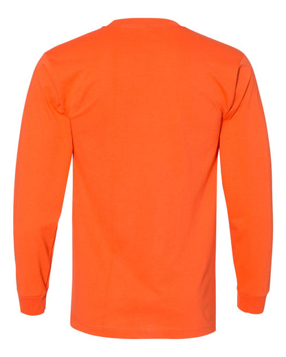 Bayside USA-Made Long Sleeve Pocket T-Shirt 8100 #color_Orange