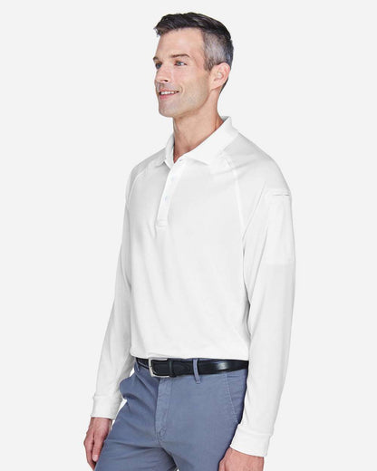 Harriton Men's Advantage Long Sleeve Tactical Polo M211L #colormdl_White