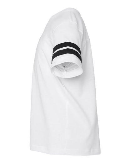 LAT Youth Football Fine Jersey Tee 6137 #color_White Solid/ Black