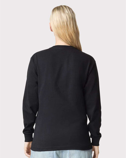 American Apparel Unisex Super Heavyweight Long Sleeve Pocket Tee 9410 #colormdl_Black