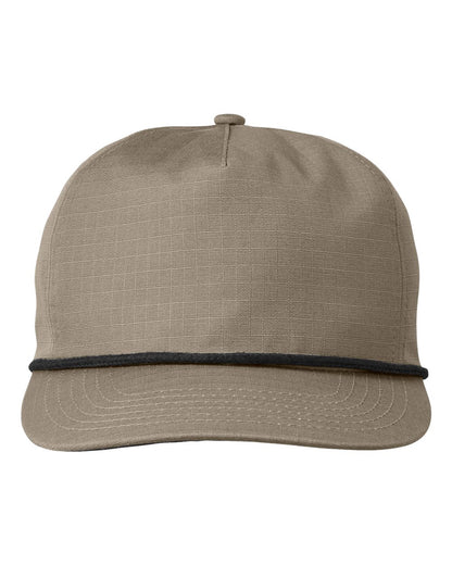 Big Accessories Lariat Ripstop Cap BA699 #color_Khaki/ Black Rope