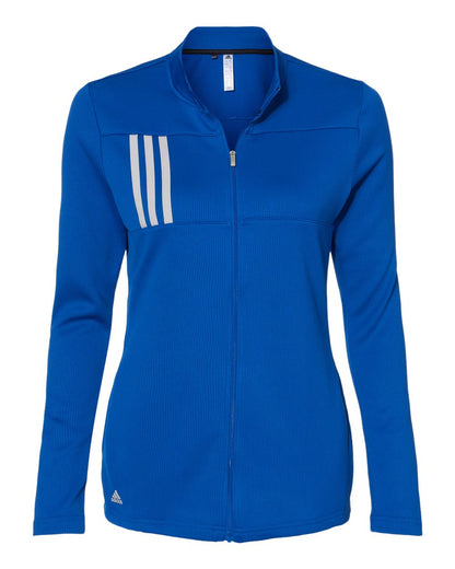 Adidas Women's 3-Stripes Double Knit Full-Zip A483 #color_Team Royal/ Grey Two