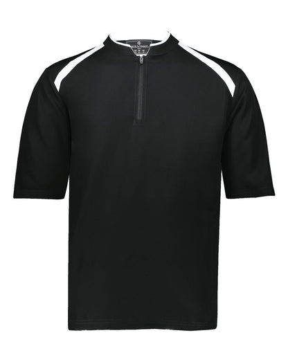 Holloway Youth Clubhouse Short Sleeve Quarter-Zip Pullover 229681 #color_Black/ White