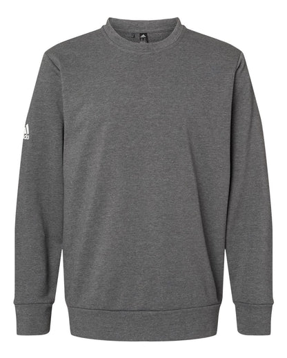 Adidas Unisex Fleece Crewneck Sweatshirt A434 #color_Dark Grey Heather