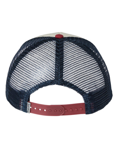 Imperial North Country Trucker Cap 1287 #color_Vanilla/ Red Ribbon/ Dark Navy