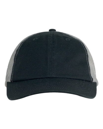 Big Accessories Washed Trucker Cap BA601 #color_Black/ Grey