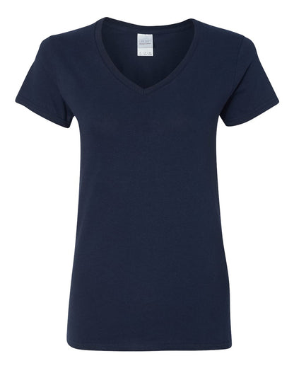 Gildan Women's Heavy Cotton™ V-Neck T-Shirt 5V00L #color_Navy