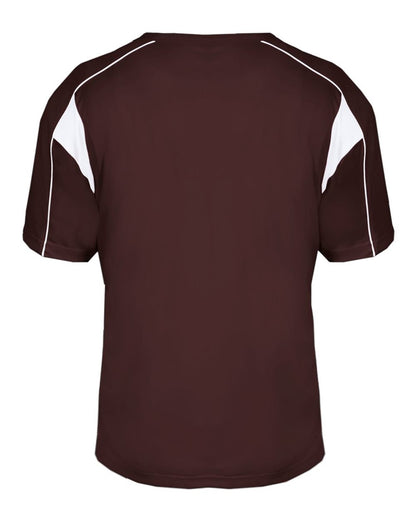 Alleson Athletic Men's B-Core Pro Placket Jersey 7937 #color_Maroon/ White
