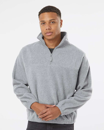 Burnside Polar Fleece Quarter-Zip Pullover 3052 #colormdl_Heather Grey