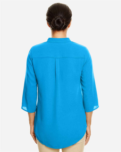 Devon & Jones Women's Perfect Fit™  Three-Quarter Sleeve Crepe Tunic DP611W #colormdl_Ocean Blue