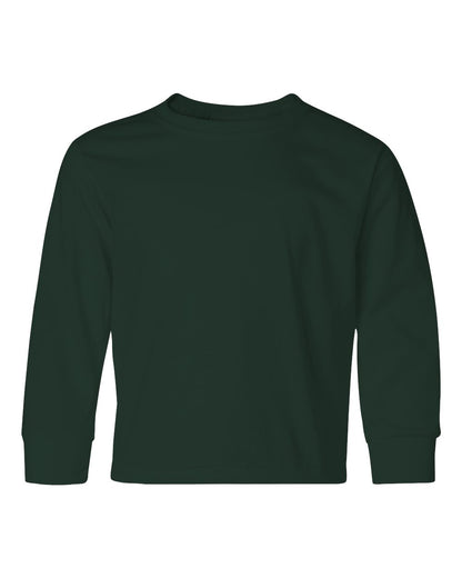 JERZEES Youth Dri-Power® Long Sleeve 50/50 T-Shirt 29BLR #color_Forest Green