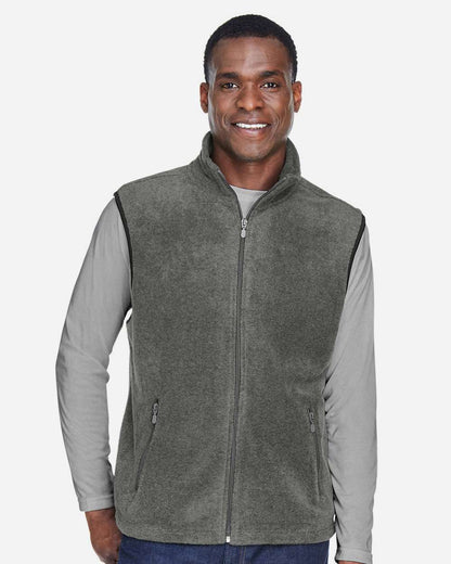 Harriton Unisex Fleece Full-Zip Vest M985 #colormdl_Charcoal