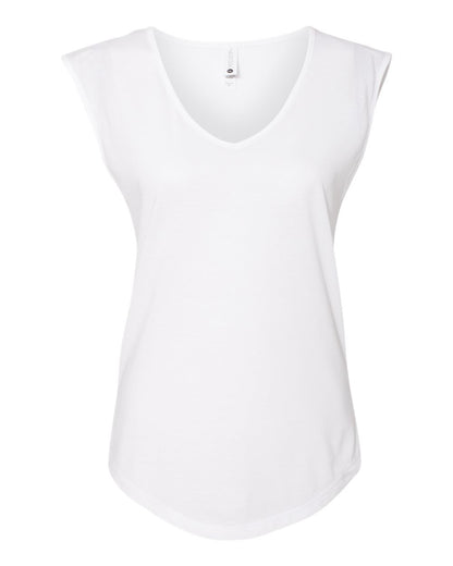 Next Level Women's Festival Sleeveless Deep V-Neck T-Shirt 5040 #color_White