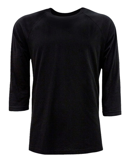Next Level Unisex CVC Three-Quarter Sleeve Raglan T-Shirt 6251 #color_Black/ Black