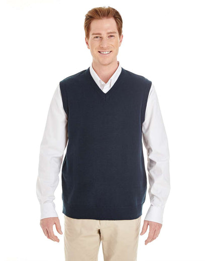 Harriton Men's Pilbloc™ V-Neck Sweater Vest M415 #colormdl_Dark Navy