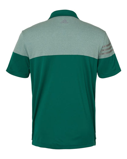 Adidas Heathered 3-Stripes Colorblocked Polo A213 #color_Collegiate Green