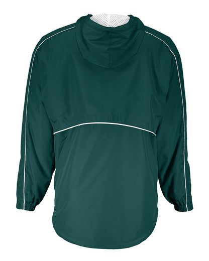 Holloway Men's Wizard Quarter-Zip Hooded Pullover 229016 #color_Dark Green/ White
