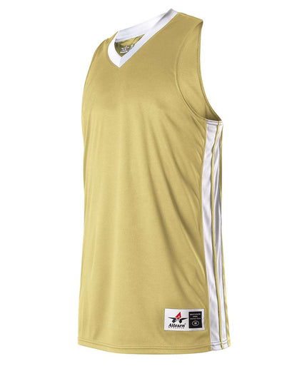 Alleson Athletic Women's Single Ply Basketball Jersey 538JW #color_Vegas Gold/ White