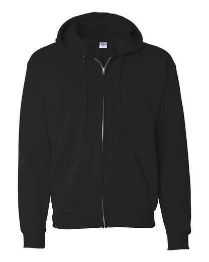 Hanes Unisex EcoSmart® Full-Zip Hooded Sweatshirt P180 #color_Black