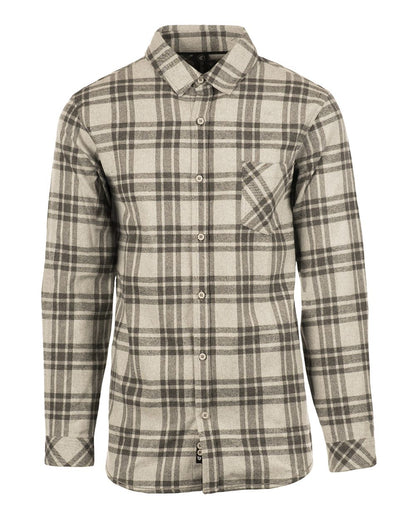 Burnside Men's Open Pocket Flannel Shirt 8212 #color_Grey/ Steel